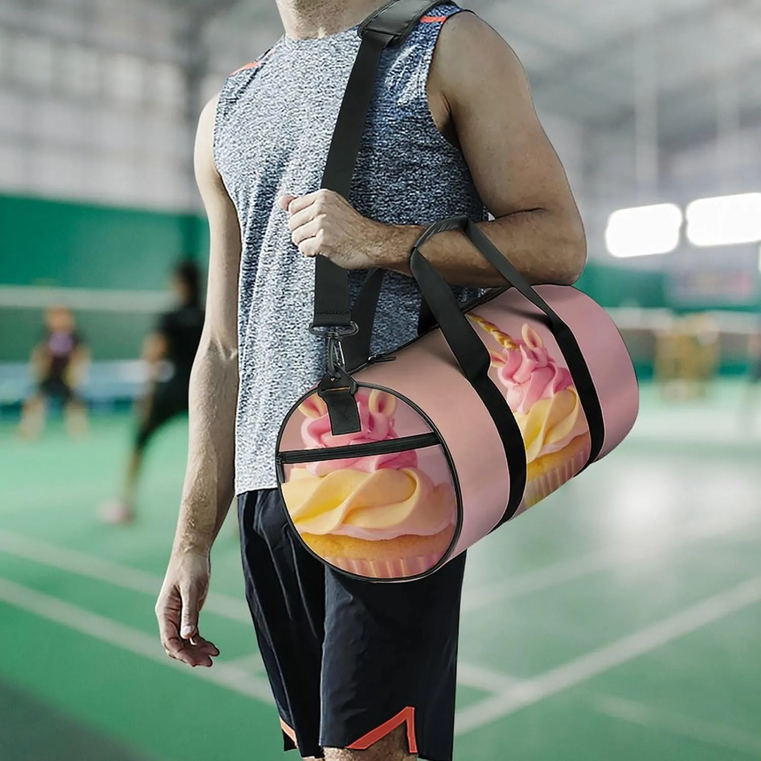 Sports Gym Bag for Women Men Travel Duffel Bag Ombre Magic Horse Cake Weekender Bag Canvas Carry on Overnight Bag for Travel Swimming Fitness Workout Sports Duffle Bag