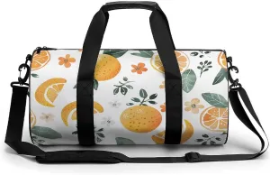 Sports Gym Bag for Women Men Travel Duffel Bag Oranges And Lemons Weekender Bag Canvas Carry on Overnight Bag for Travel Swimming Fitness Workout Sports Duffle Bag