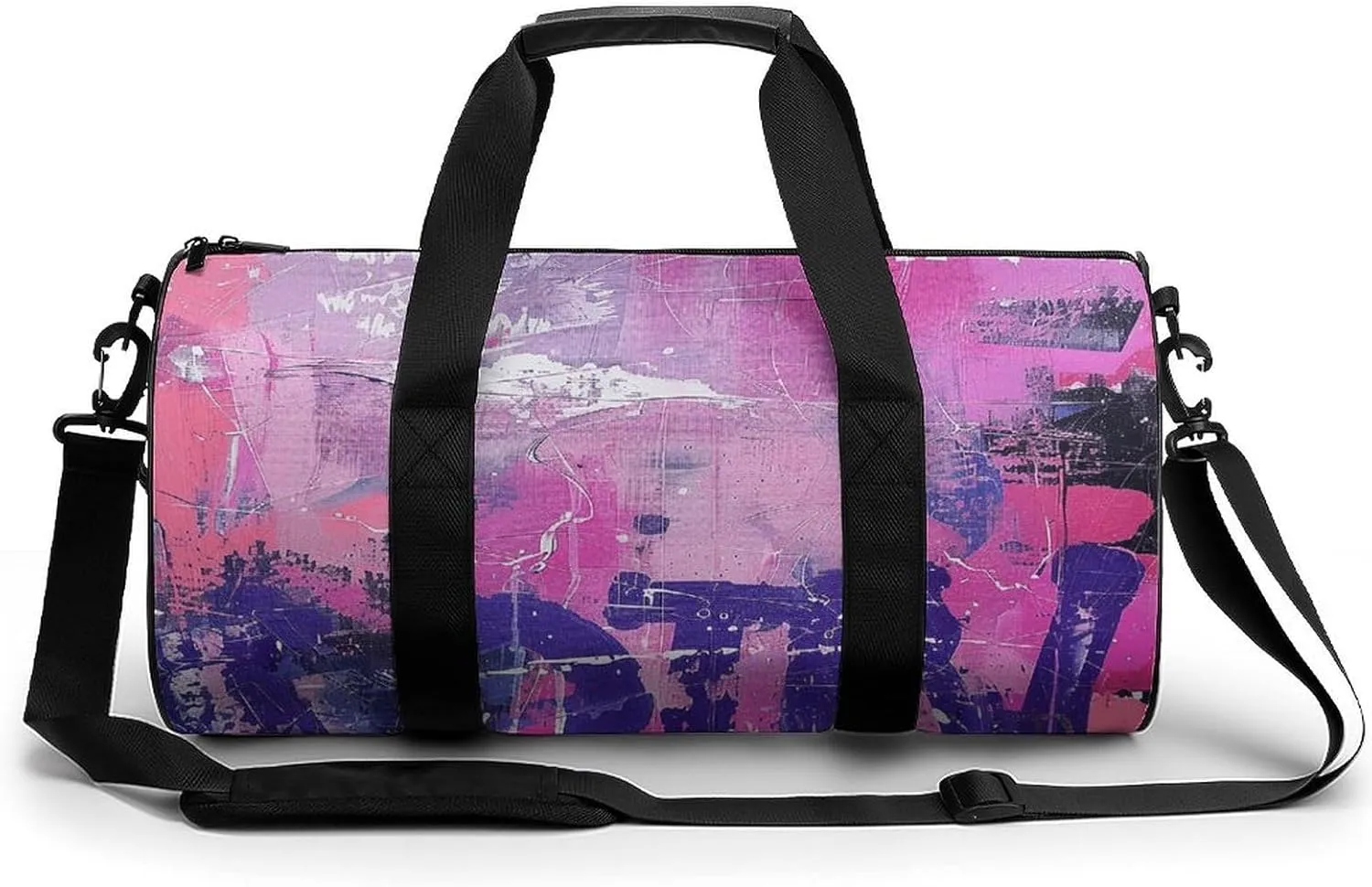 Sports Gym Bag for Women Men Travel Duffel Bag Peach And Purple Painting Weekender Bag Canvas Carry on Overnight Bag for Travel Swimming Fitness Workout Sports Duffle Bag