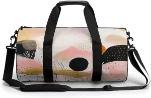 Sports Gym Bag for Women Men Travel Duffel Bag Peach Line Style Weekender Bag Canvas Carry on Overnight Bag for Travel Swimming Fitness Workout Sports Duffle Bag, 17.7in/9in/9in