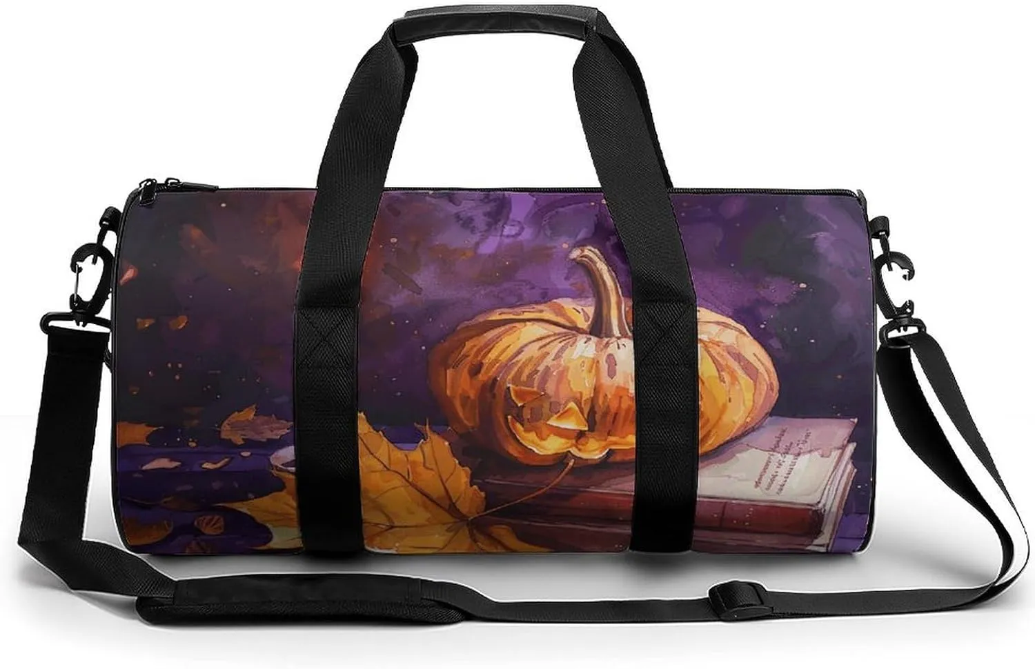 Sports Gym Bag for Women Men Travel Duffel Bag Pumpkins And Candles Weekender Bag Canvas Carry on Overnight Bag for Travel Swimming Fitness Workout Sports Duffle Bag