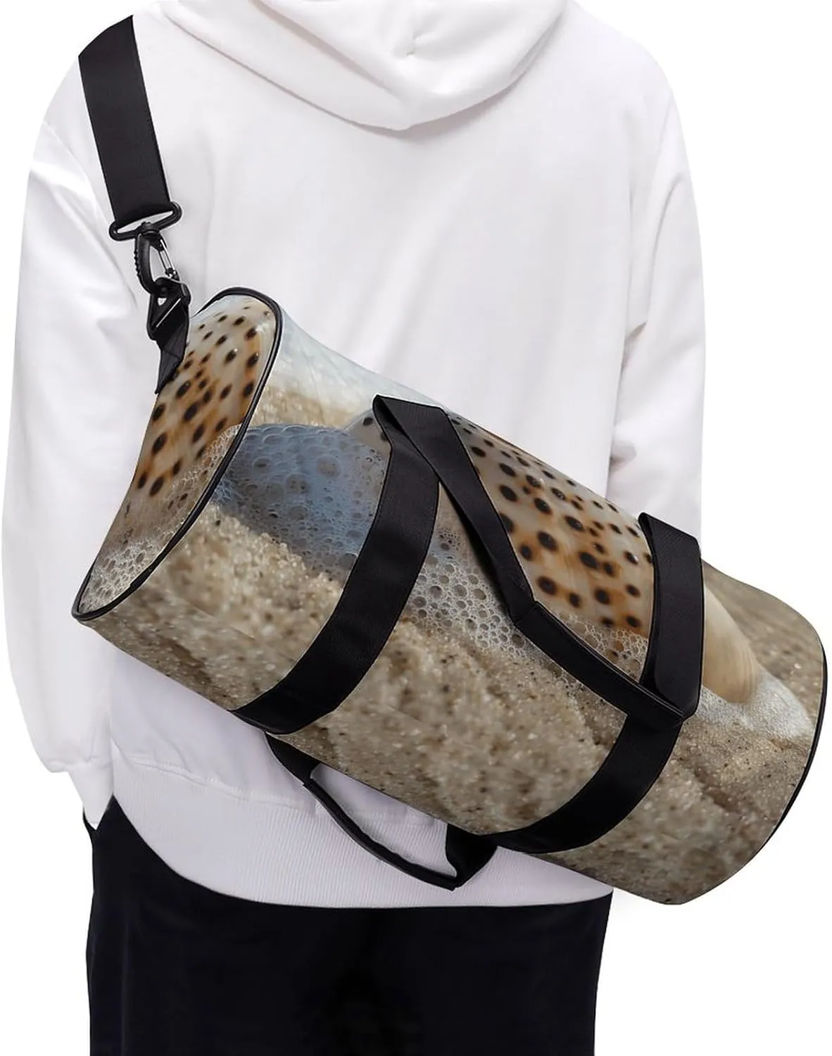 Sports Gym Bag for Women Men Travel Duffel Bag Shells on The Beach Weekender Bag Canvas Carry on Overnight Bag for Travel Swimming Fitness Workout Sports Duffle Bag, 17.7in/9in/9in, style-2-1