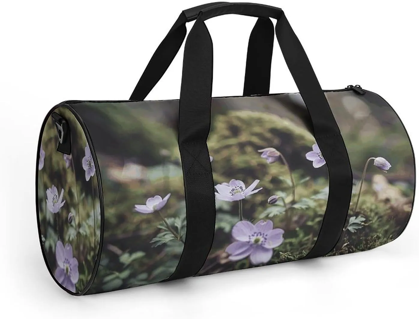 Sports Gym Bag for Women Men Travel Duffel Bag Small Purple Anemone Weekender Bag Canvas Carry on Overnight Bag for Travel Swimming Fitness Workout Sports Duffle Bag