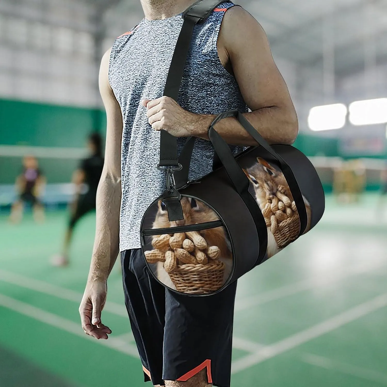 Sports Gym Bag for Women Men Travel Duffel Bag Squirrel Weekender Bag Canvas Carry on Overnight Bag for Travel Swimming Fitness Workout Sports Duffle Bag, 17.7in/9in/9in, style-2-3
