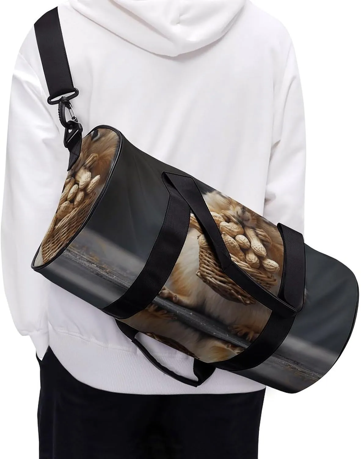 Sports Gym Bag for Women Men Travel Duffel Bag Squirrel Weekender Bag Canvas Carry on Overnight Bag for Travel Swimming Fitness Workout Sports Duffle Bag, 17.7in/9in/9in, style-2-3