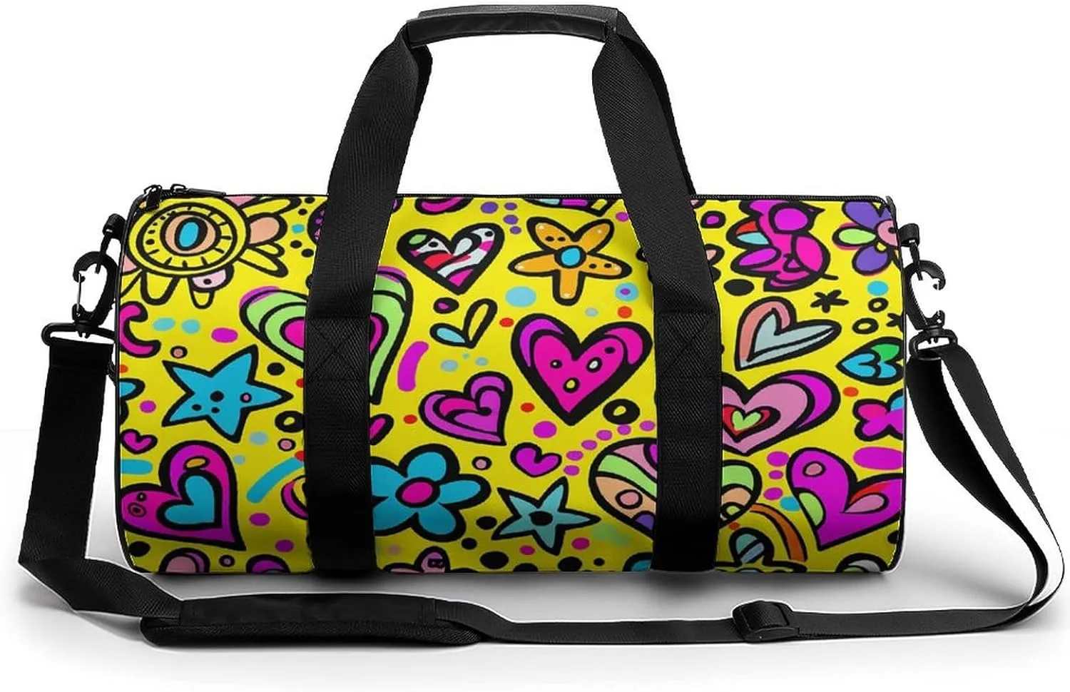 Sports Gym Bag for Women Men Travel Duffel Bag Swirls And Dots Weekender Bag Canvas Carry on Overnight Bag for Travel Swimming Fitness Workout Sports Duffle Bag
