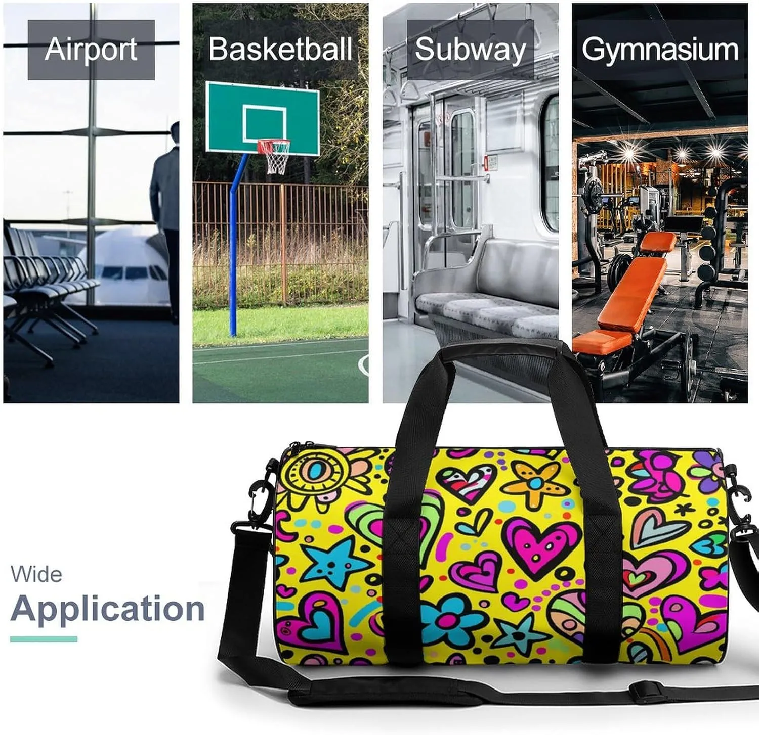 Sports Gym Bag for Women Men Travel Duffel Bag Swirls And Dots Weekender Bag Canvas Carry on Overnight Bag for Travel Swimming Fitness Workout Sports Duffle Bag