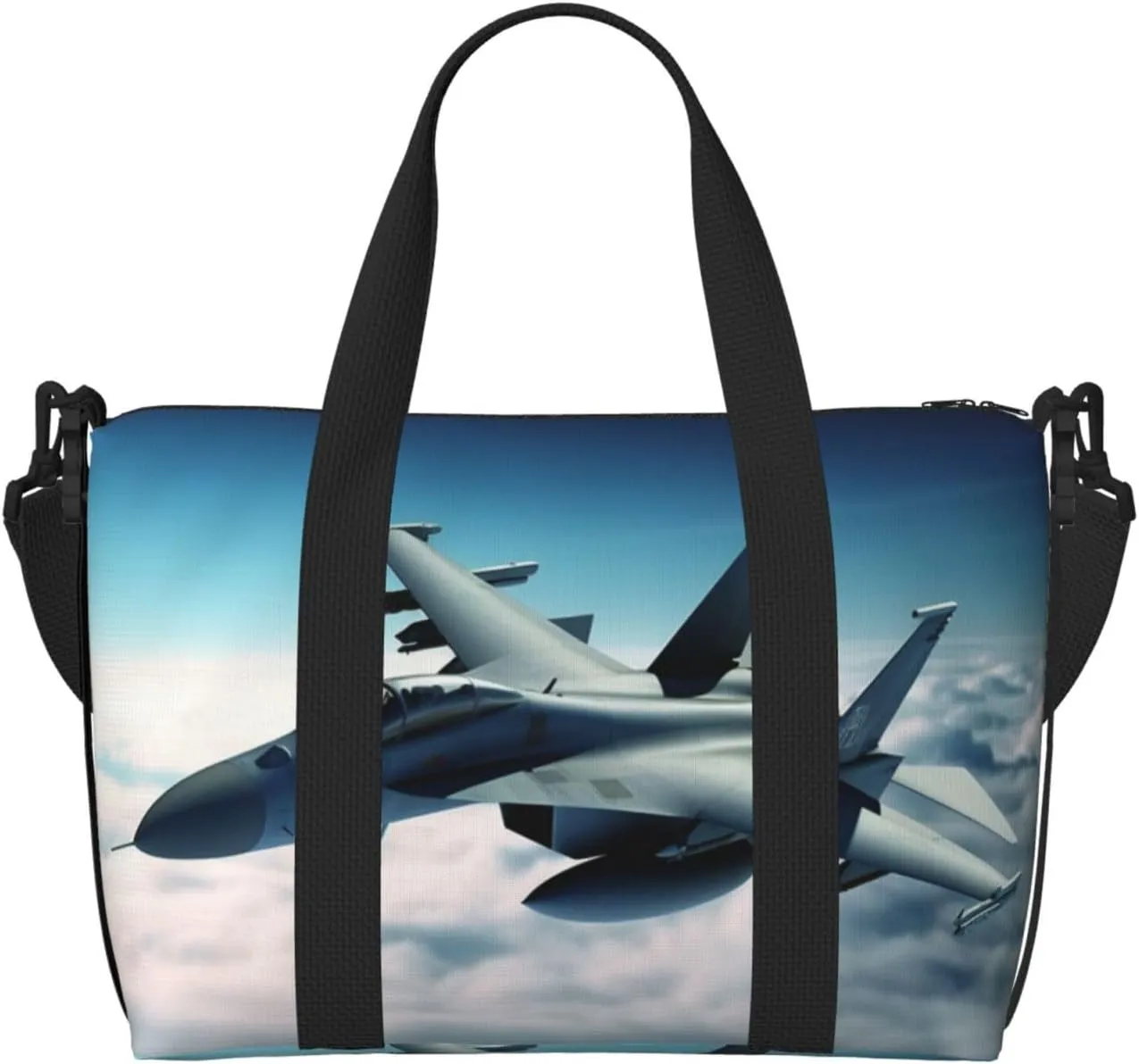 Sports Gym Bag for Women Men Travel Duffel Bag Tote Aircraft Fighter Jets Weekender Bag Canvas Carry on Overnight Bag for Travel Swimming Fitness Workout Sports Duffle Bag