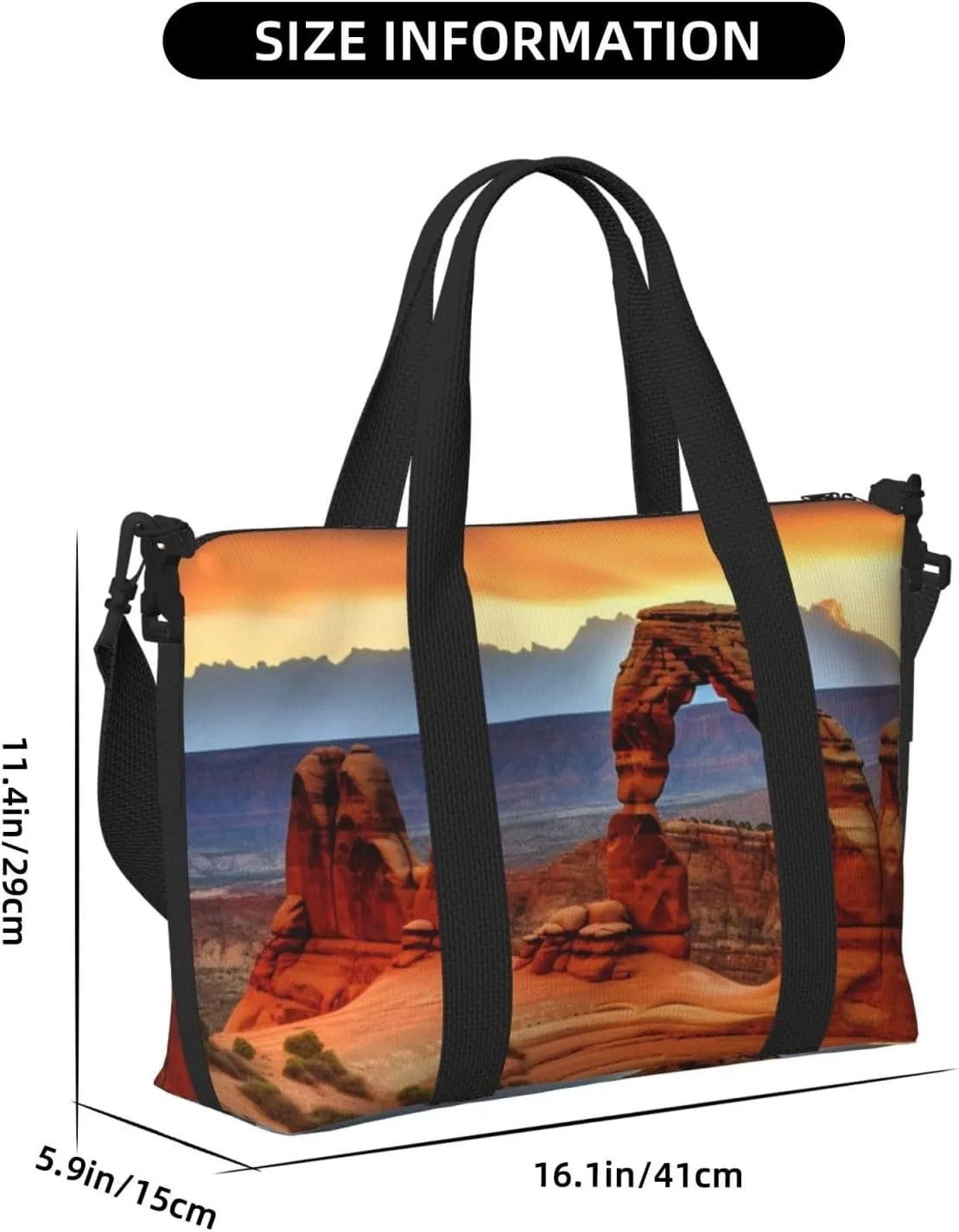 Sports Gym Bag for Women Men Travel Duffel Bag Tote Arches National Park Weekender Bag Canvas Carry on Overnight Bag for Travel Swimming Fitness Workout Sports Duffle Bag