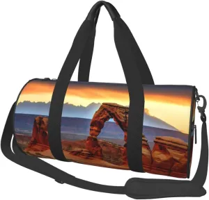 Sports Gym Bag for Women Men Travel Duffel Bag Tote Arches National Park Weekender Bag Canvas Carry on Overnight Bag for Travel Swimming Fitness Workout Sports Duffle Bag