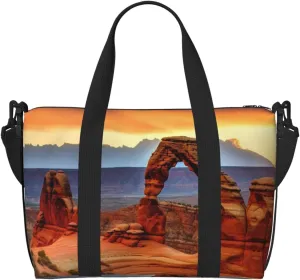 Sports Gym Bag for Women Men Travel Duffel Bag Tote Arches National Park Weekender Bag Canvas Carry on Overnight Bag for Travel Swimming Fitness Workout Sports Duffle Bag