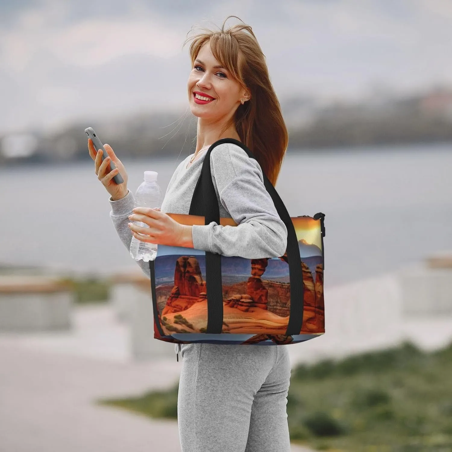 Sports Gym Bag for Women Men Travel Duffel Bag Tote Arches National Park Weekender Bag Canvas Carry on Overnight Bag for Travel Swimming Fitness Workout Sports Duffle Bag