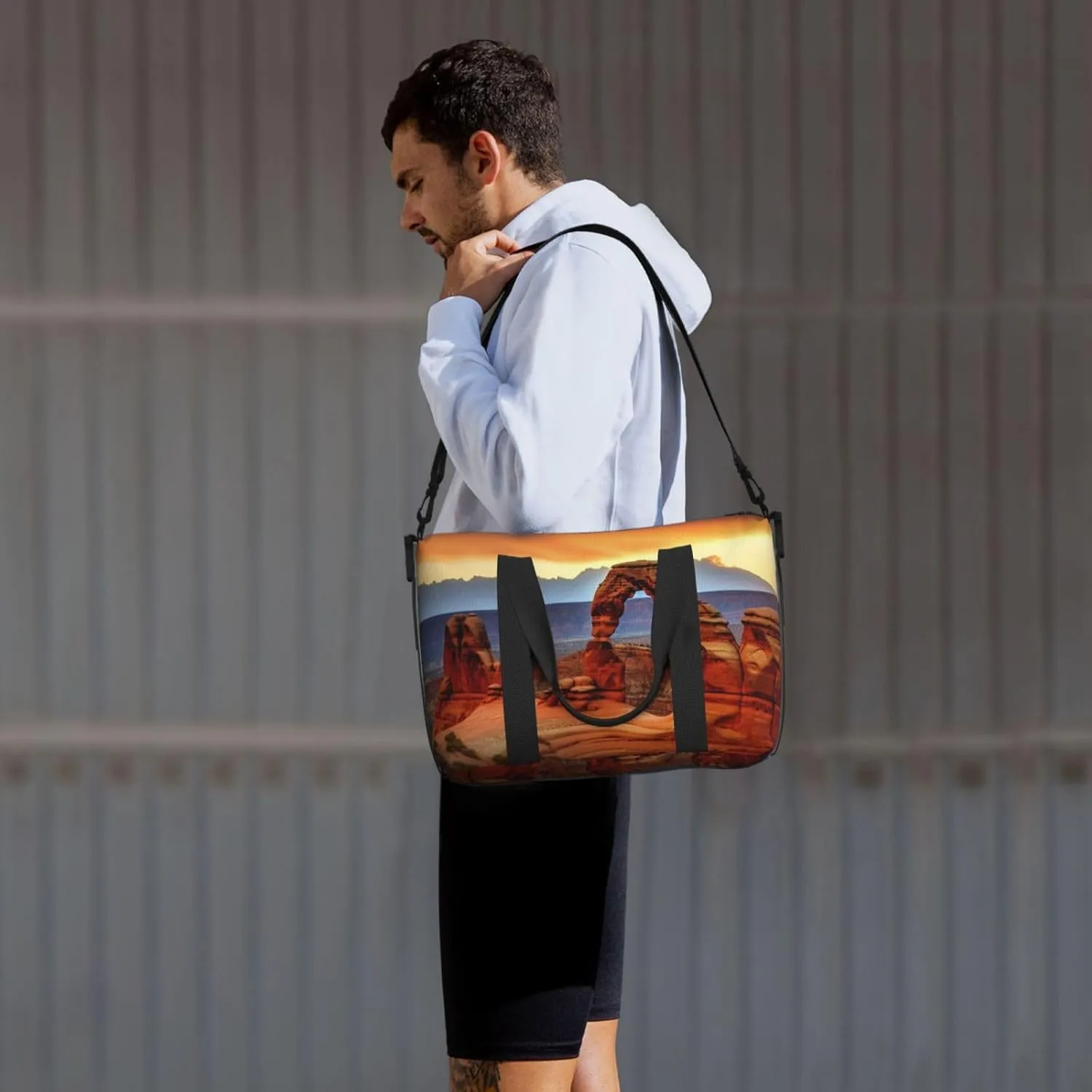 Sports Gym Bag for Women Men Travel Duffel Bag Tote Arches National Park Weekender Bag Canvas Carry on Overnight Bag for Travel Swimming Fitness Workout Sports Duffle Bag
