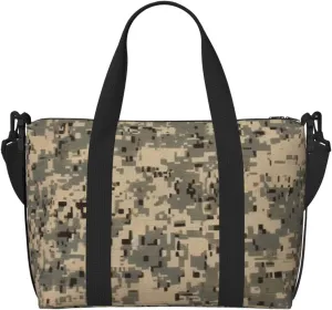 Sports Gym Bag for Women Men Travel Duffel Bag Tote Army Digital Camouflage Weekender Bag Canvas Carry on Overnight Bag for Travel Swimming Fitness Workout Sports Duffle Bag