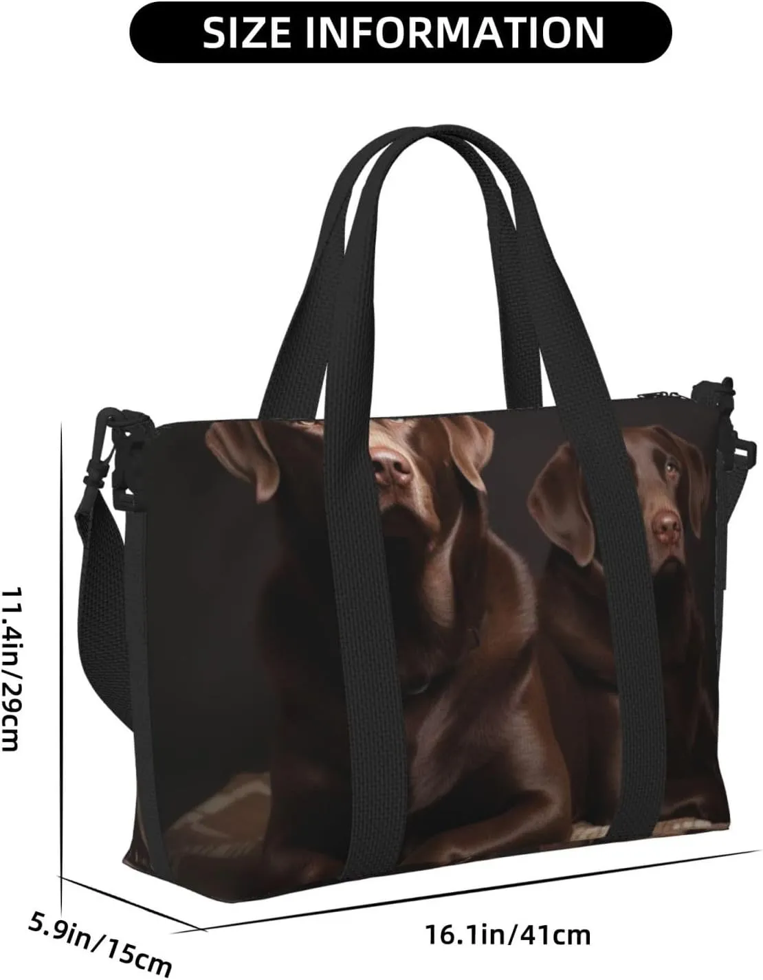 Sports Gym Bag for Women Men Travel Duffel Bag Tote Brown Labrador Retriever Weekender Bag Canvas Carry on Overnight Bag for Travel Swimming Fitness Workout Sports Duffle Bag