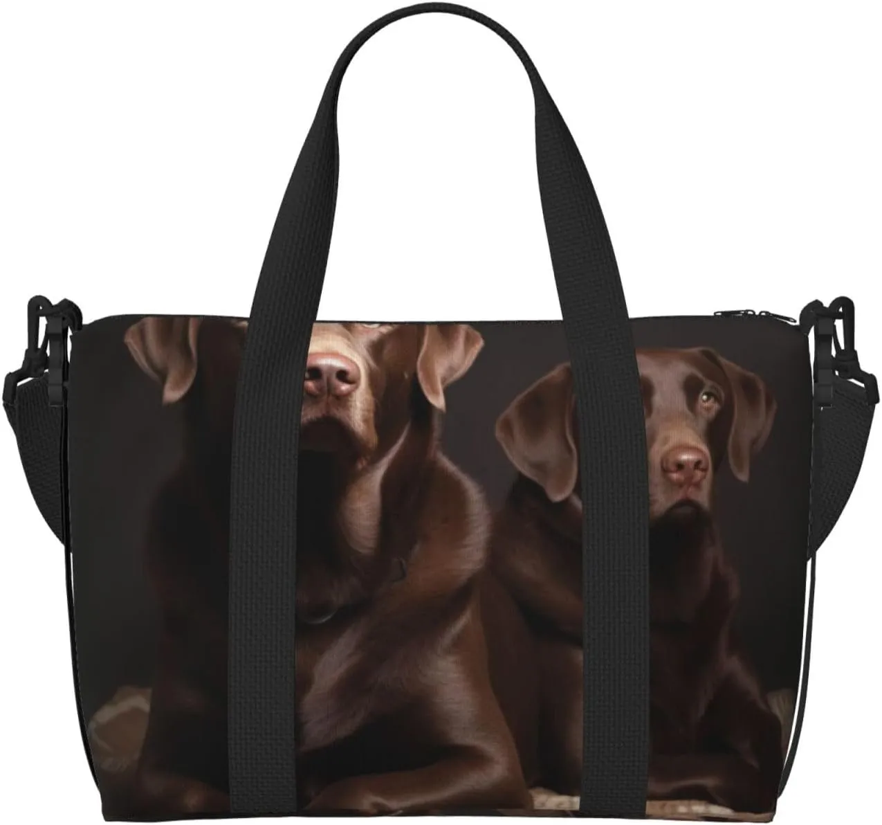 Sports Gym Bag for Women Men Travel Duffel Bag Tote Brown Labrador Retriever Weekender Bag Canvas Carry on Overnight Bag for Travel Swimming Fitness Workout Sports Duffle Bag