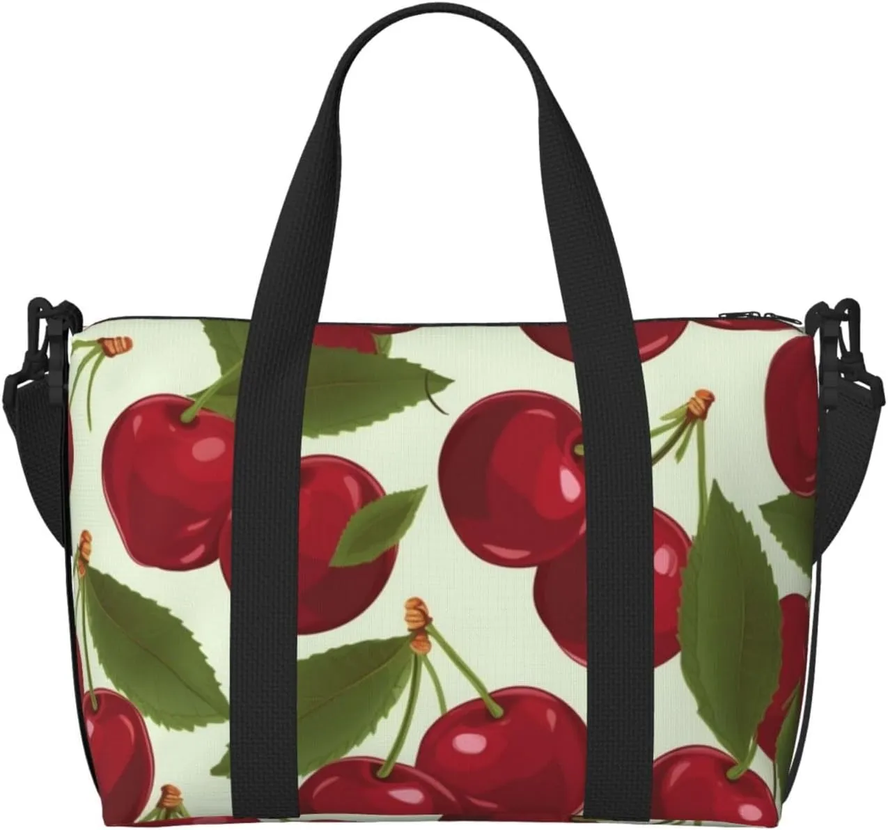 Sports Gym Bag for Women Men Travel Duffel Bag Tote Cherry fruit Weekender Bag Canvas Carry on Overnight Bag for Travel Swimming Fitness Workout Sports Duffle Bag