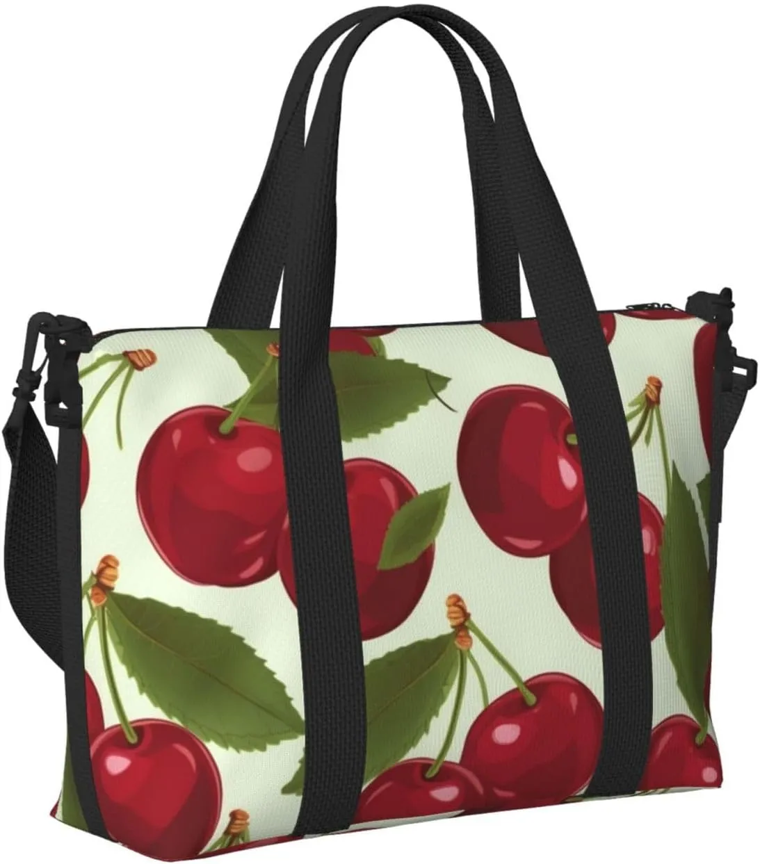 Sports Gym Bag for Women Men Travel Duffel Bag Tote Cherry fruit Weekender Bag Canvas Carry on Overnight Bag for Travel Swimming Fitness Workout Sports Duffle Bag