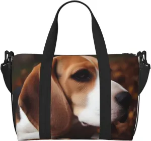Sports Gym Bag for Women Men Travel Duffel Bag Tote Cute Beagle Weekender Bag Canvas Carry on Overnight Bag for Travel Swimming Fitness Workout Sports Duffle Bag