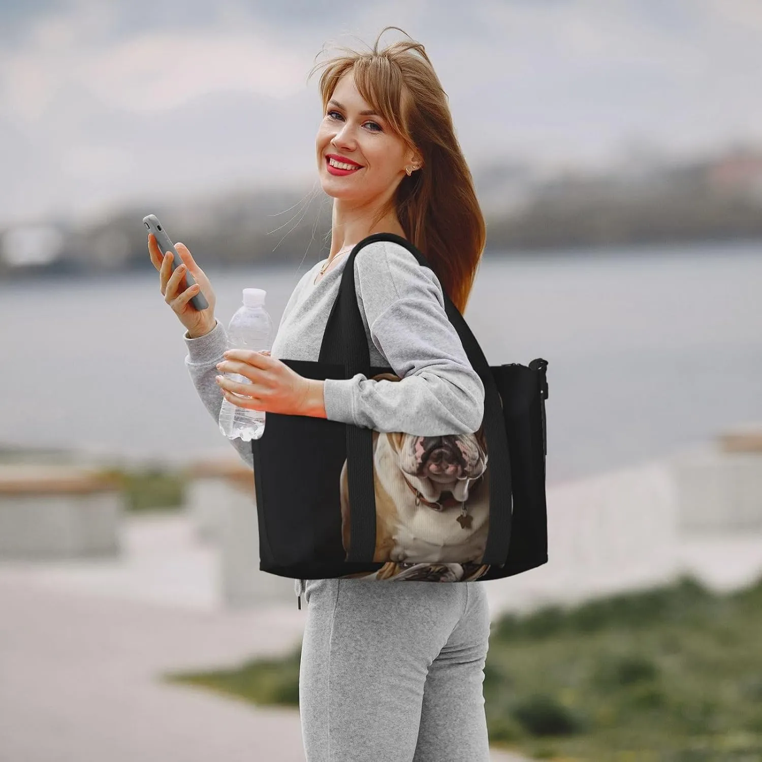 Sports Gym Bag for Women Men Travel Duffel Bag Tote English-Bulldog Weekender Bag Canvas Carry on Overnight Bag for Travel Swimming Fitness Workout Sports Duffle Bag
