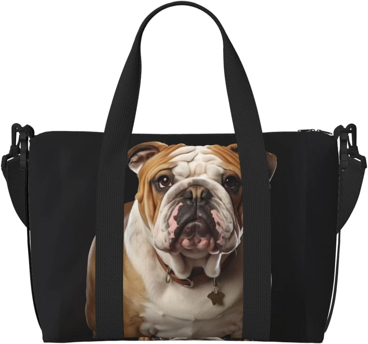 Sports Gym Bag for Women Men Travel Duffel Bag Tote English-Bulldog Weekender Bag Canvas Carry on Overnight Bag for Travel Swimming Fitness Workout Sports Duffle Bag