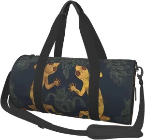 Sports Gym Bag for Women Men Travel Duffel Bag Tote Gecko Lizards Weekender Bag Canvas Carry on Overnight Bag for Travel Swimming Fitness Workout Sports Duffle Bag