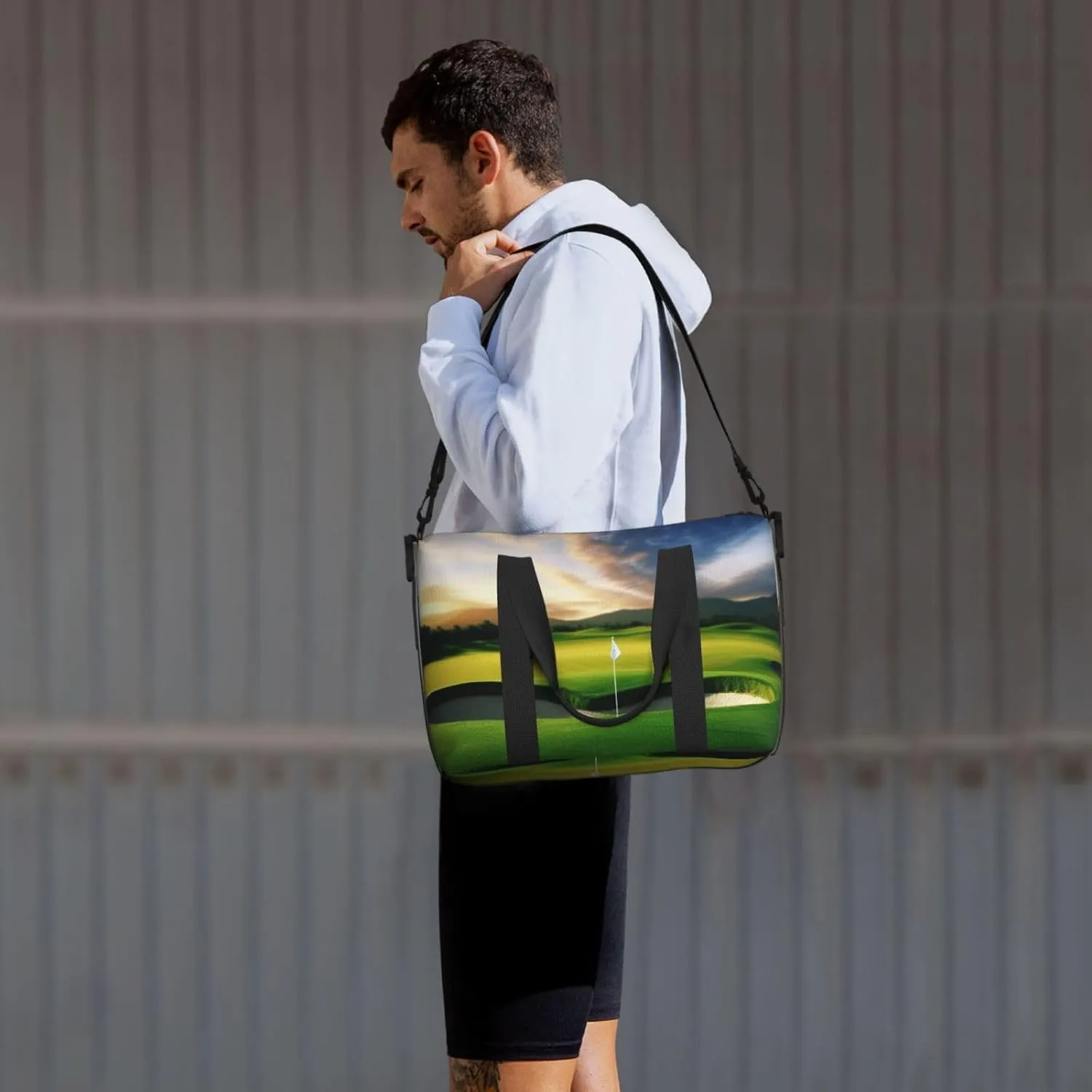 Sports Gym Bag for Women Men Travel Duffel Bag Tote Golf Course Weekender Bag Canvas Carry on Overnight Bag for Travel Swimming Fitness Workout Sports Duffle Bag