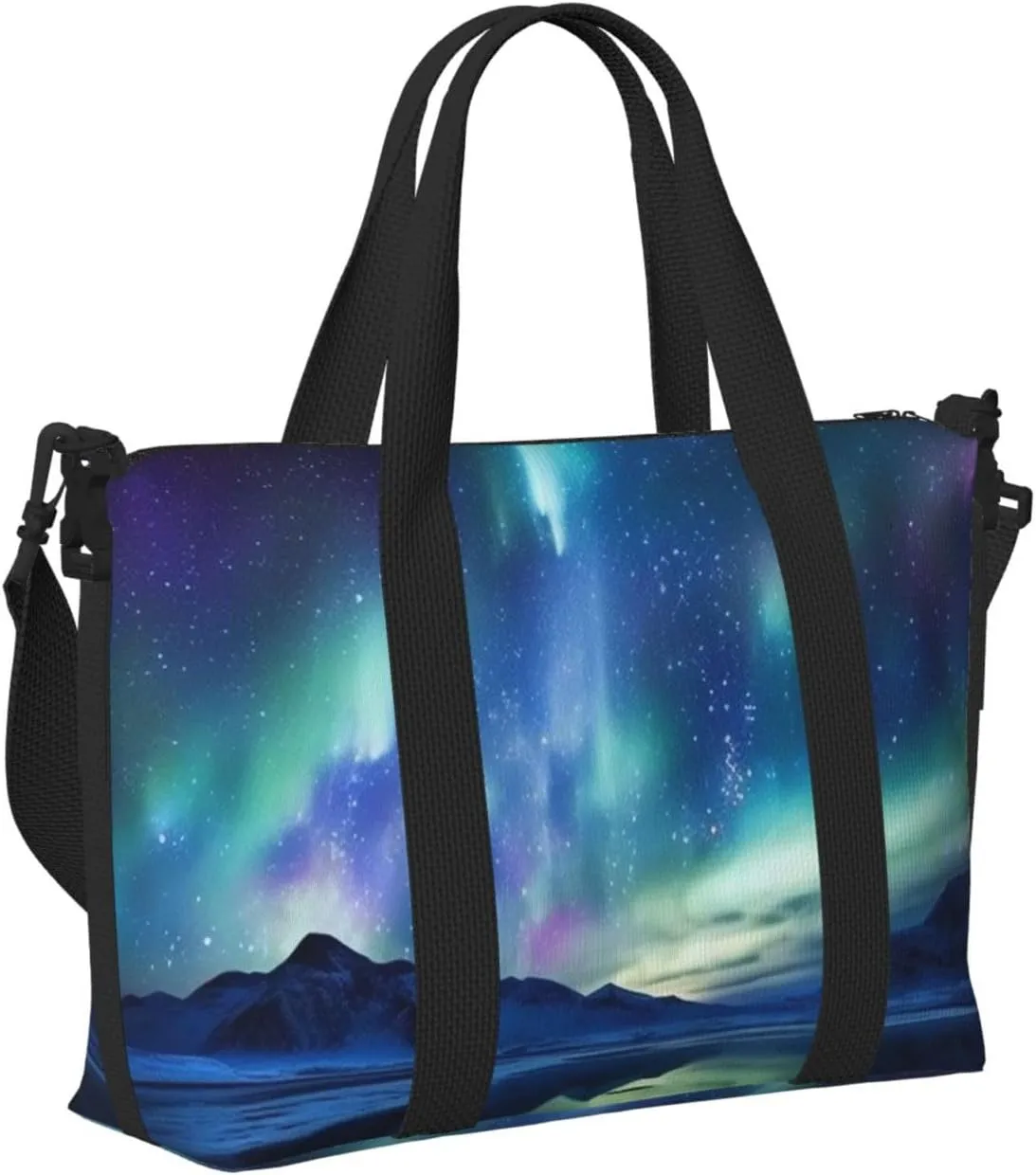 Sports Gym Bag for Women Men Travel Duffel Bag Tote Northern Lights Weekender Bag Canvas Carry on Overnight Bag for Travel Swimming Fitness Workout Sports Duffle Bag