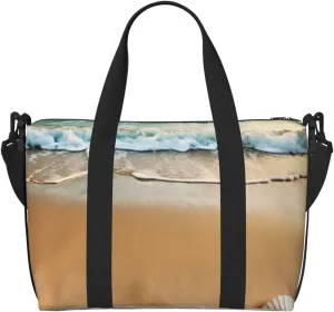 Sports Gym Bag for Women Men Travel Duffel Bag Tote Ocean Beach Theme Weekender Bag Canvas Carry on Overnight Bag for Travel Swimming Fitness Workout Sports Duffle Bag