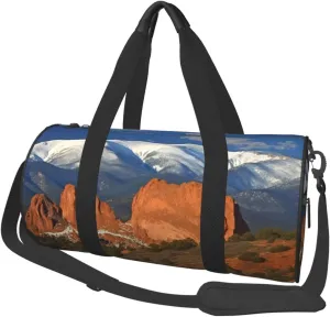 Sports Gym Bag for Women Men Travel Duffel Bag Tote Pikes Peak Colorado Weekender Bag Canvas Carry on Overnight Bag for Travel Swimming Fitness Workout Sports Duffle Bag