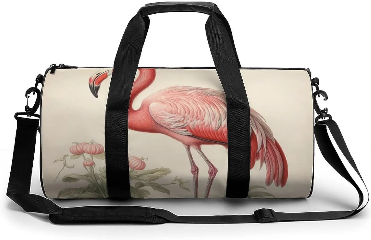 Sports Gym Bag for Women Men Travel Duffel Bag Tote Weekender Bag Art Flamingo Carry on Overnight Bag for Travel Swimming Fitness Workout Sports Duffle Bag
