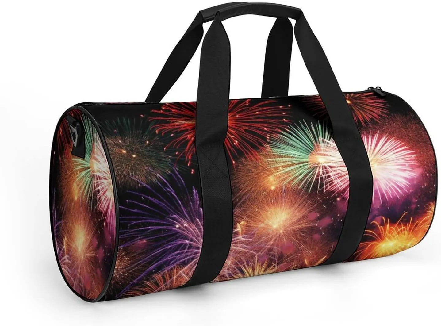 Sports Gym Bag for Women Men Travel Duffel Bag Tote Weekender Bag Beautiful Fireworks Carry on Overnight Bag for Travel Swimming Fitness Workout Sports Duffle Bag