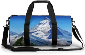 Sports Gym Bag for Women Men Travel Duffel Bag Tote Weekender Bag Beautiful Snow Mountain2 Carry on Overnight Bag for Travel Swimming Fitness Workout Sports Duffle Bag