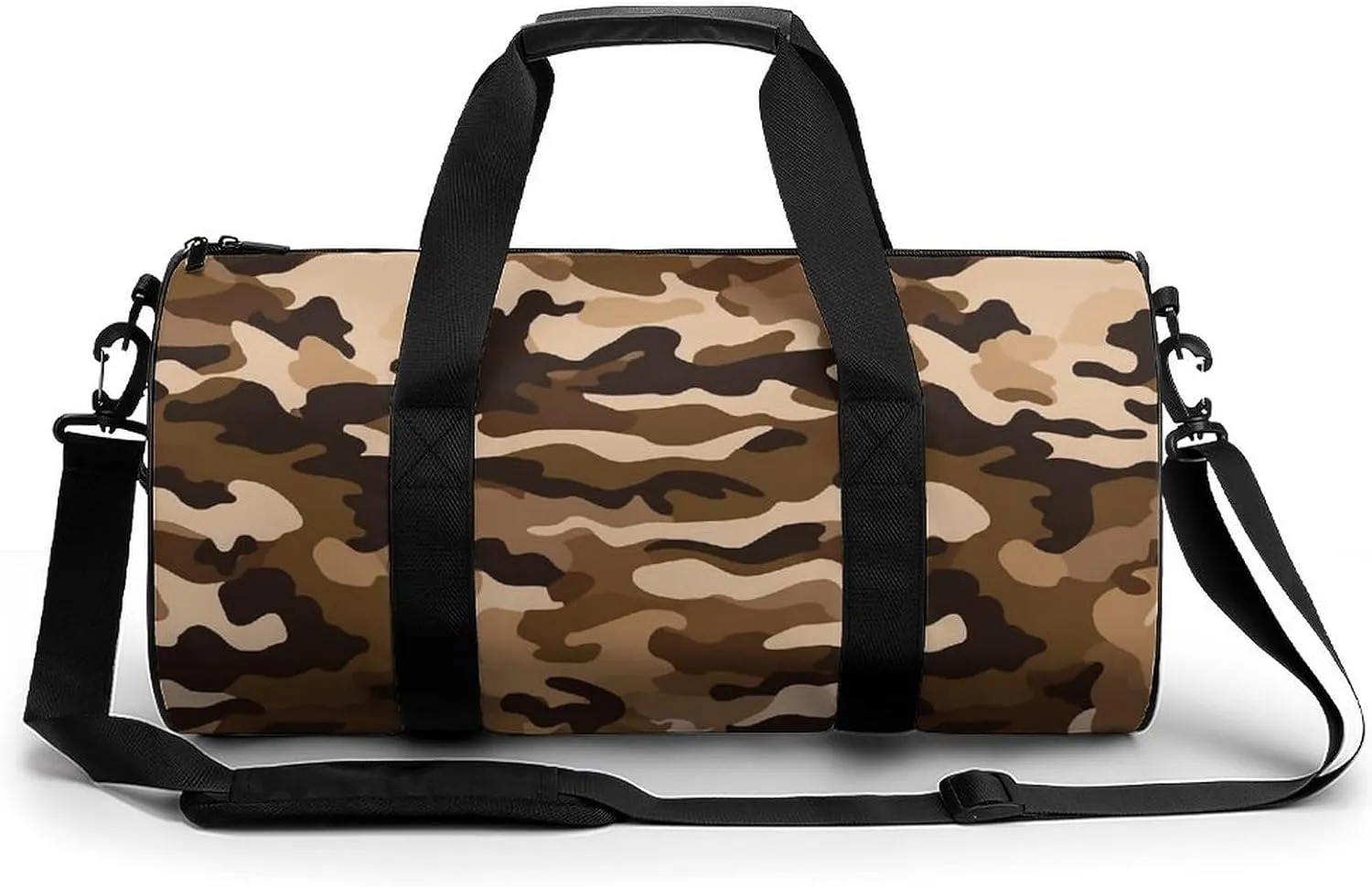 Sports Gym Bag for Women Men Travel Duffel Bag Tote Weekender Bag Brown Camouflage Carry on Overnight Bag for Travel Swimming Fitness Workout Sports Duffle Bag