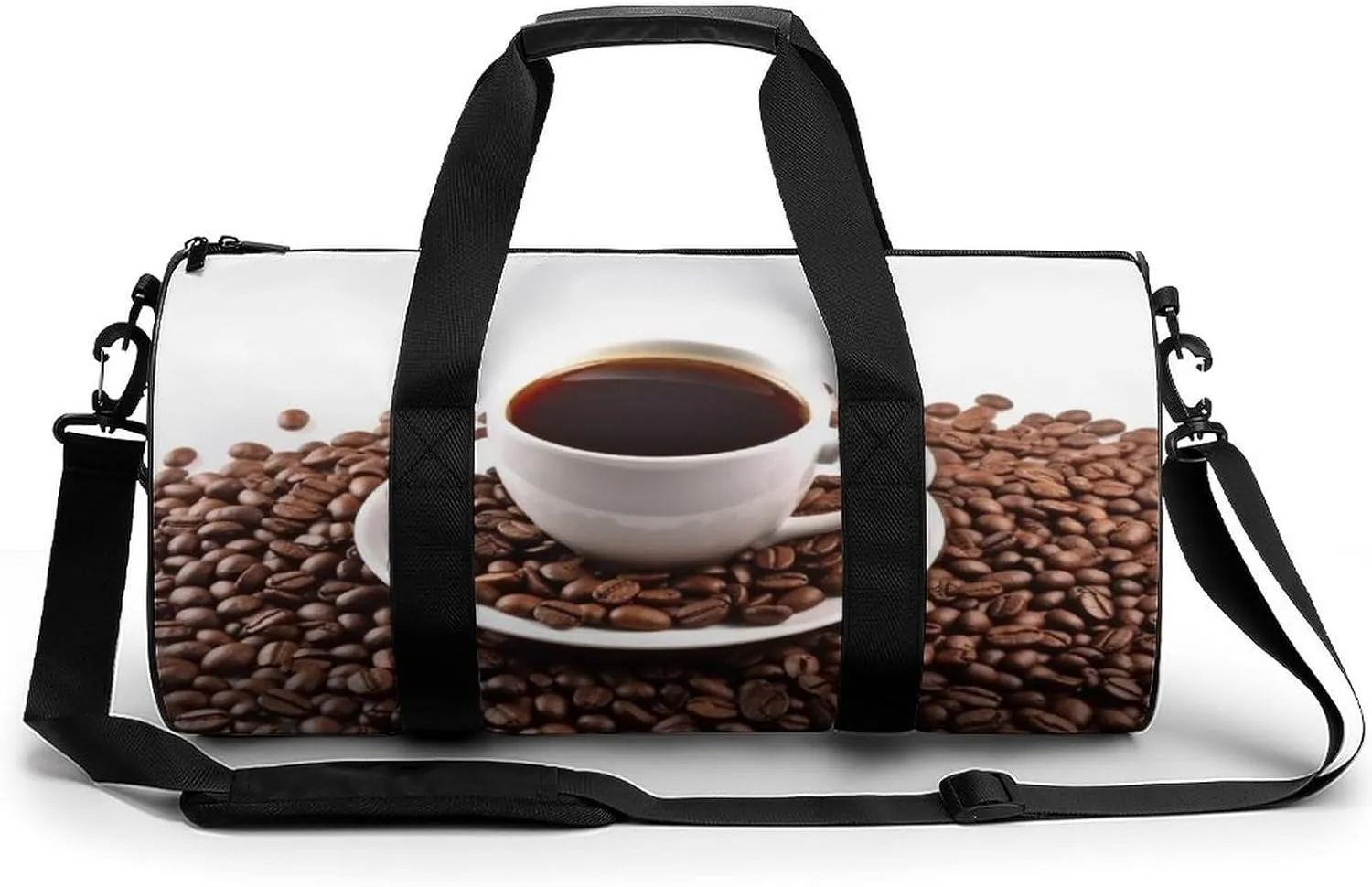 Sports Gym Bag for Women Men Travel Duffel Bag Tote Weekender Bag Coffee Beans & Cup Carry on Overnight Bag for Travel Swimming Fitness Workout Sports Duffle Bag