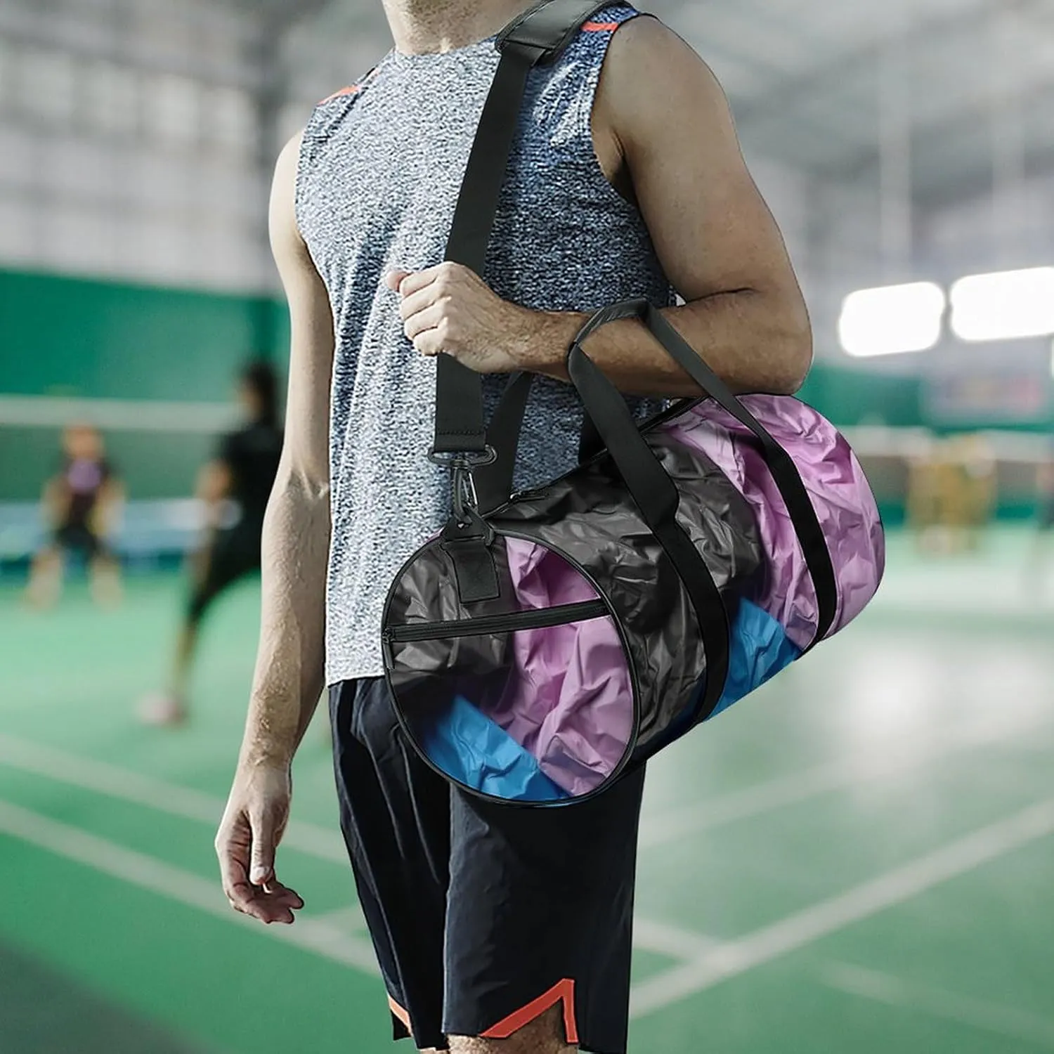 Sports Gym Bag for Women Men Travel Duffel Bag Tote Weekender Bag Crumpled Paper Carry on Overnight Bag for Travel Swimming Fitness Workout Sports Duffle Bag