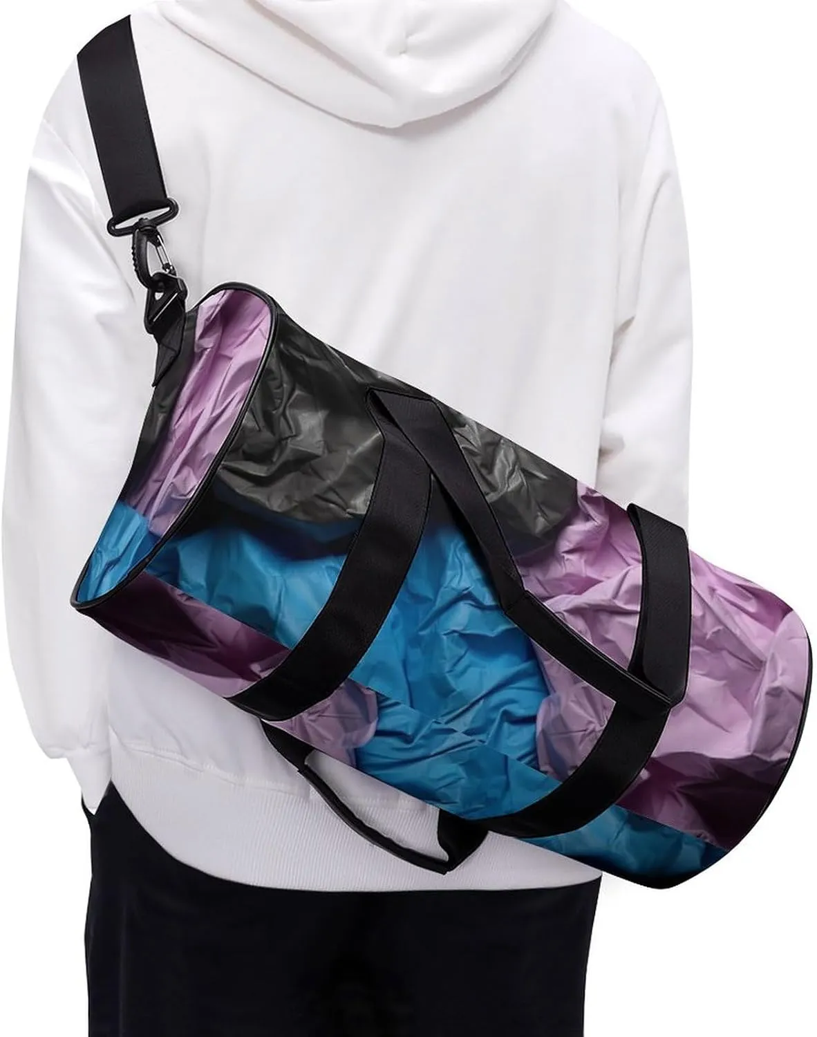 Sports Gym Bag for Women Men Travel Duffel Bag Tote Weekender Bag Crumpled Paper Carry on Overnight Bag for Travel Swimming Fitness Workout Sports Duffle Bag