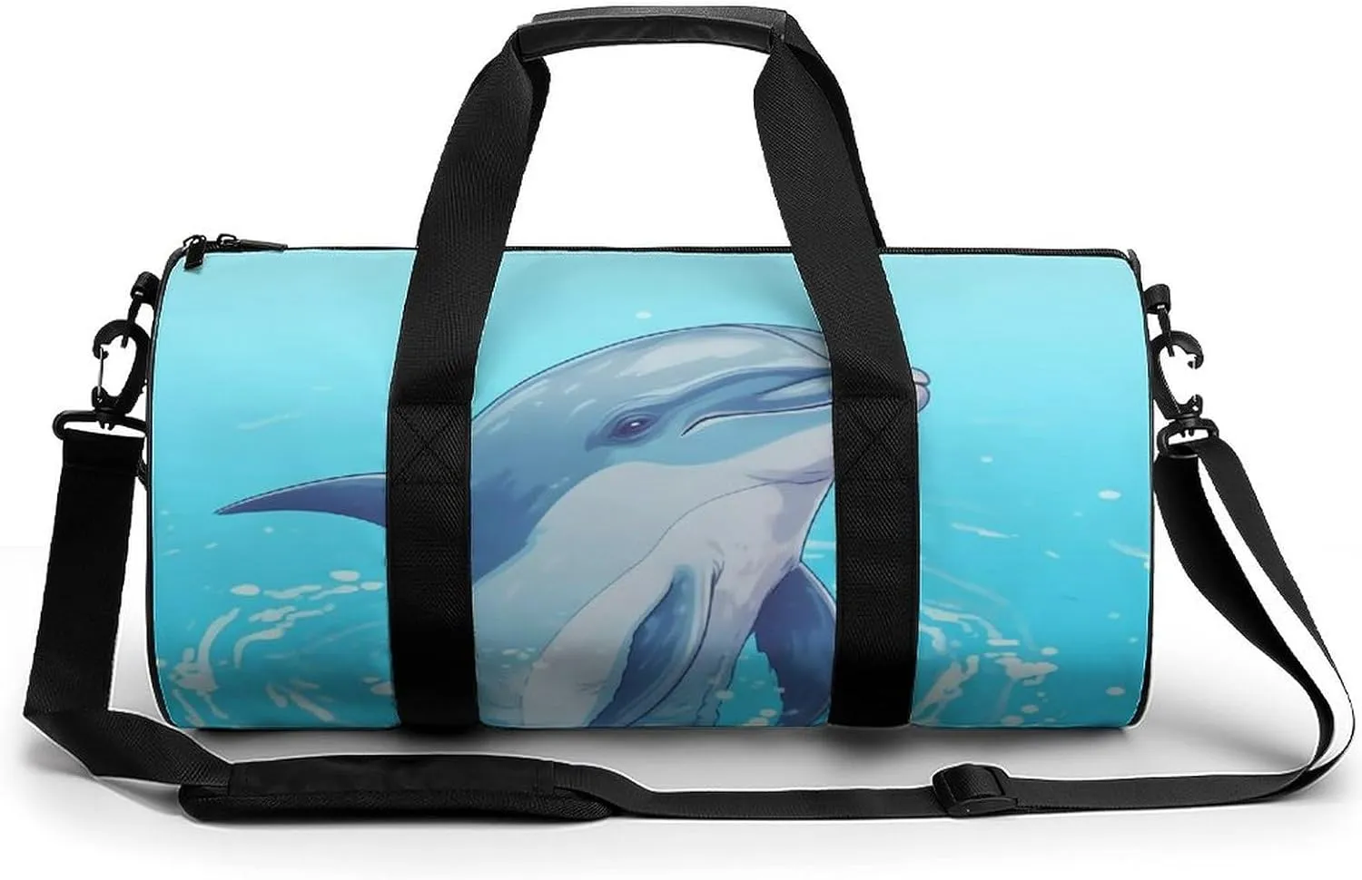 Sports Gym Bag for Women Men Travel Duffel Bag Tote Weekender Bag Cute Dolphins Carry on Overnight Bag for Travel Swimming Fitness Workout Sports Duffle Bag