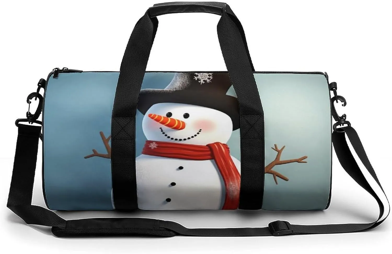 Sports Gym Bag for Women Men Travel Duffel Bag Tote Weekender Bag Cute Snowman Carry on Overnight Bag for Travel Swimming Fitness Workout Sports Duffle Bag