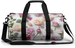 Sports Gym Bag for Women Men Travel Duffel Bag Tote Weekender Bag Different Flower Colors Carry on Overnight Bag for Travel Swimming Fitness Workout Sports Duffle Bag