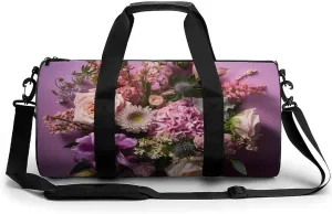 Sports Gym Bag for Women Men Travel Duffel Bag Tote Weekender Bag Flower Arrangement Carry on Overnight Bag for Travel Swimming Fitness Workout Sports Duffle Bag