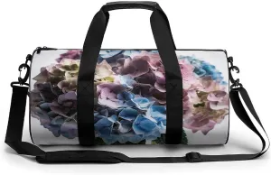 Sports Gym Bag for Women Men Travel Duffel Bag Tote Weekender Bag Hydrangea Flowers in Vase Carry on Overnight Bag for Travel Swimming Fitness Workout Sports Duffle Bag