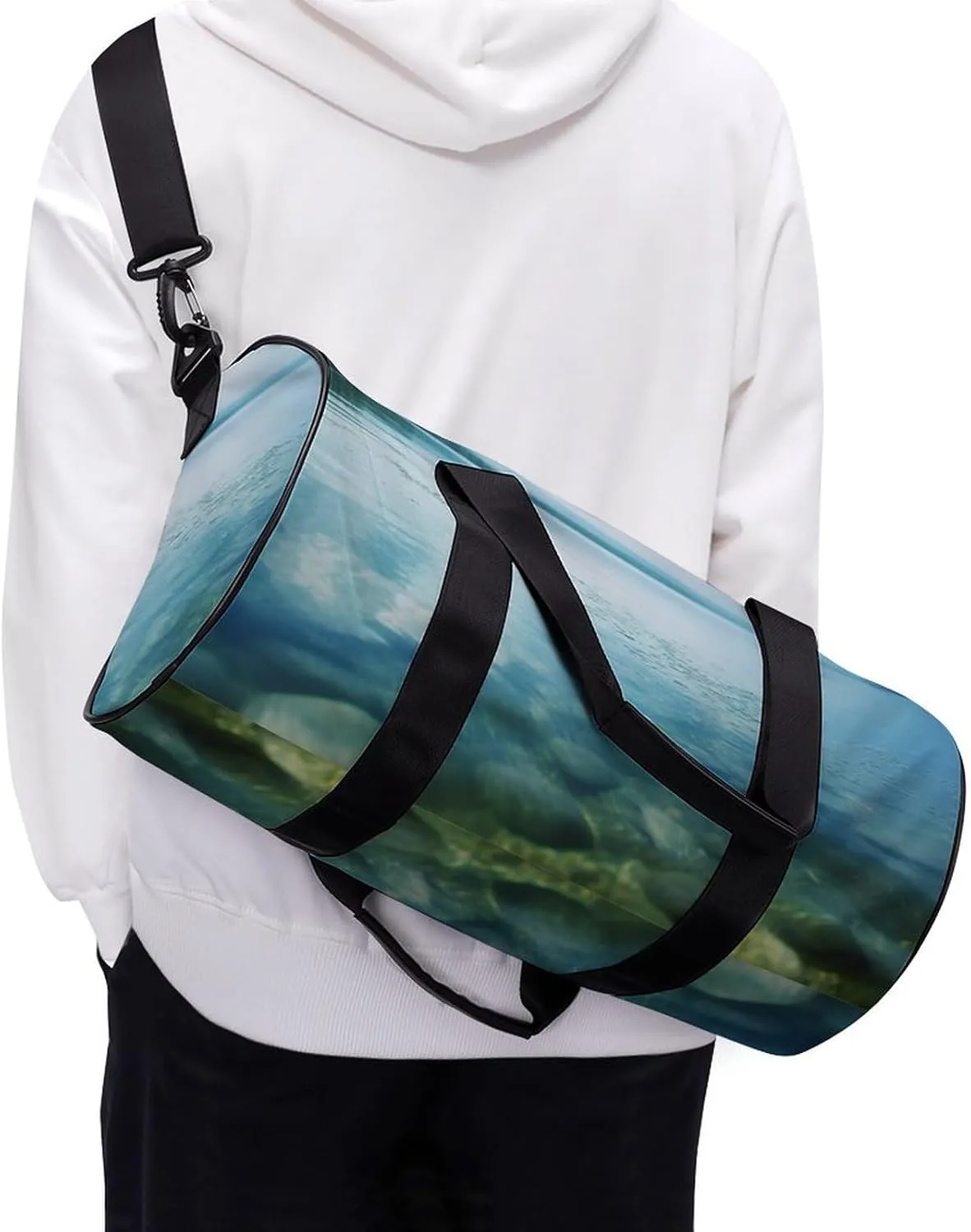 Sports Gym Bag for Women Men Travel Duffel Bag Tote Weekender Bag Lake Water Carry on Overnight Bag for Travel Swimming Fitness Workout Sports Duffle Bag