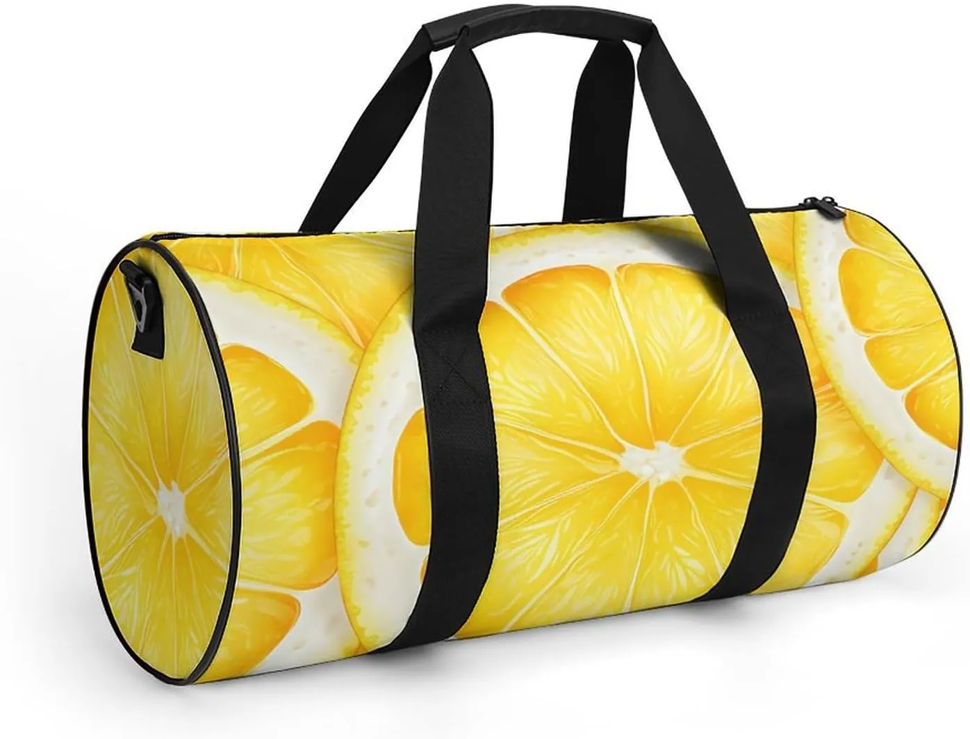 Sports Gym Bag for Women Men Travel Duffel Bag Tote Weekender Bag Lemon Slice Pattern Carry on Overnight Bag for Travel Swimming Fitness Workout Sports Duffle Bag