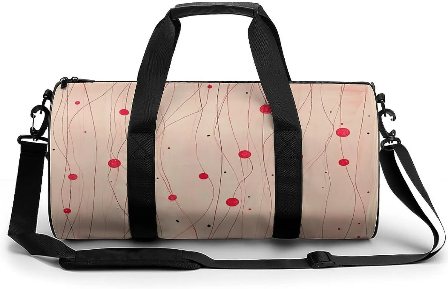 Sports Gym Bag for Women Men Travel Duffel Bag Tote Weekender Bag Light Peach Pattern Carry on Overnight Bag for Travel Swimming Fitness Workout Sports Duffle Bag