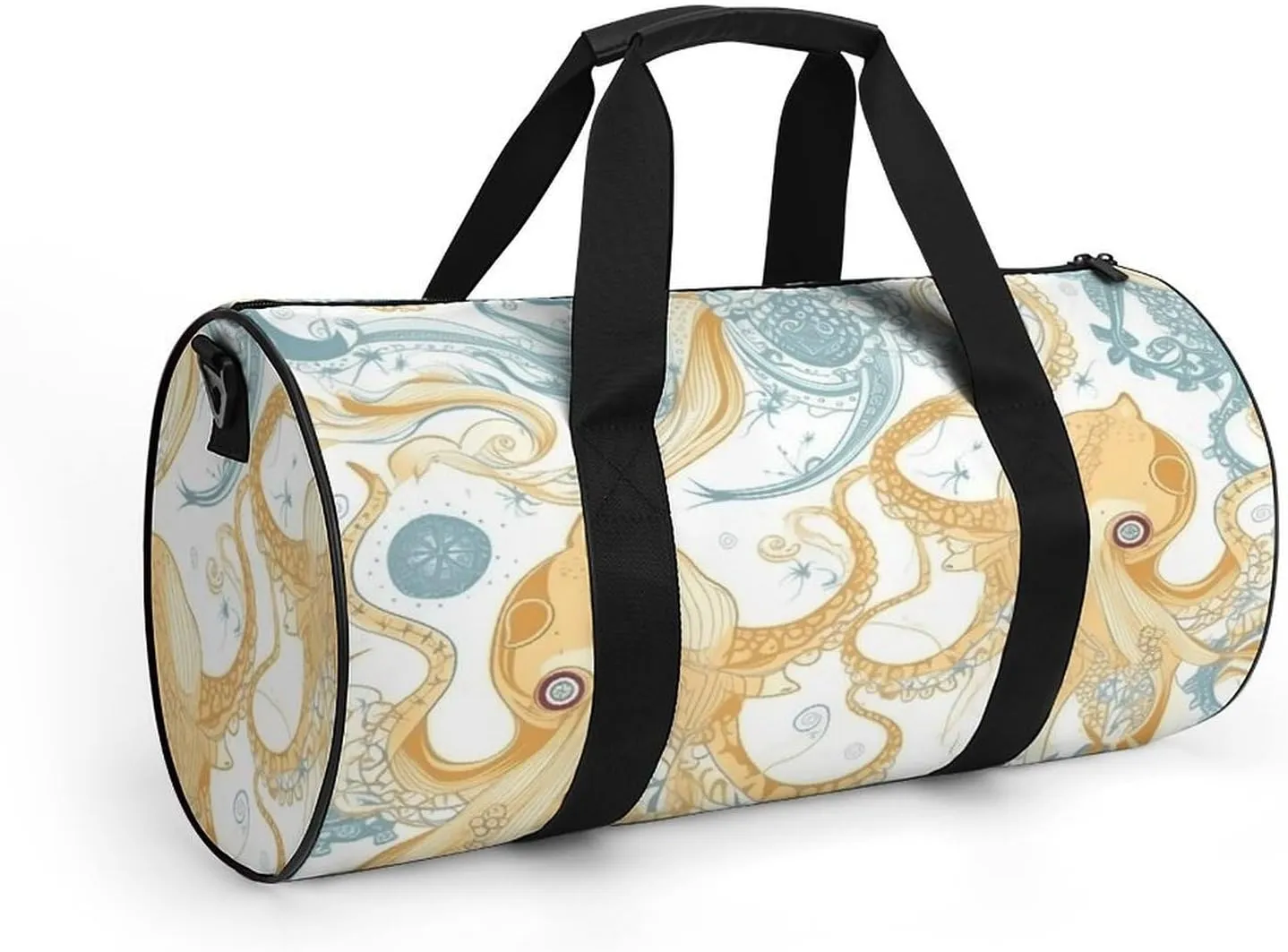 Sports Gym Bag for Women Men Travel Duffel Bag Tote Weekender Bag Light Yellow Fish Carry on Overnight Bag for Travel Swimming Fitness Workout Sports Duffle Bag