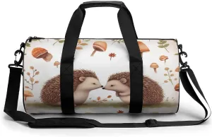 Sports Gym Bag for Women Men Travel Duffel Bag Tote Weekender Bag Nature Lovely Hedgehog Lovers Carry on Overnight Bag for Travel Swimming Fitness Workout Sports Duffle Bag