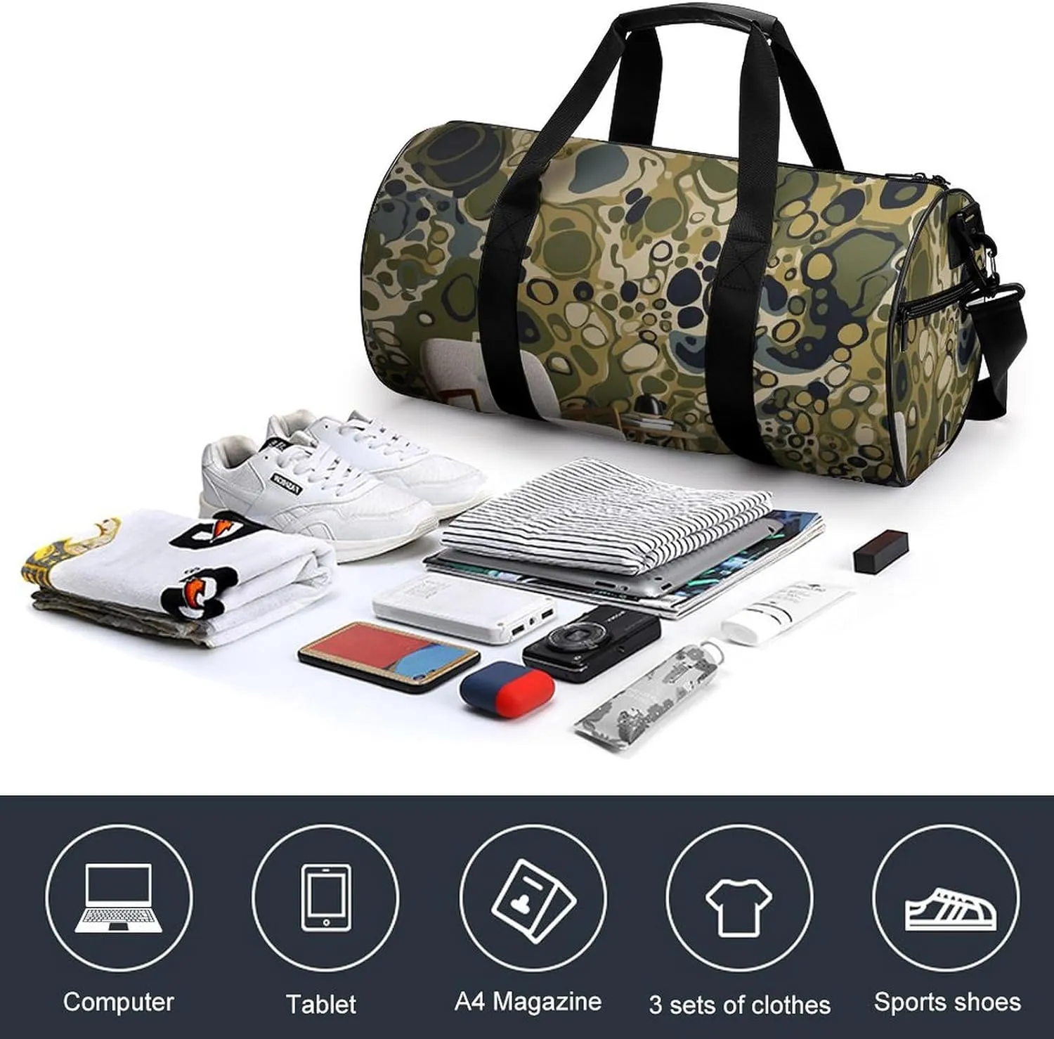 Sports Gym Bag for Women Men Travel Duffel Bag Tote Weekender Bag One Chair in The Room Carry on Overnight Bag for Travel Swimming Fitness Workout Sports Duffle Bag