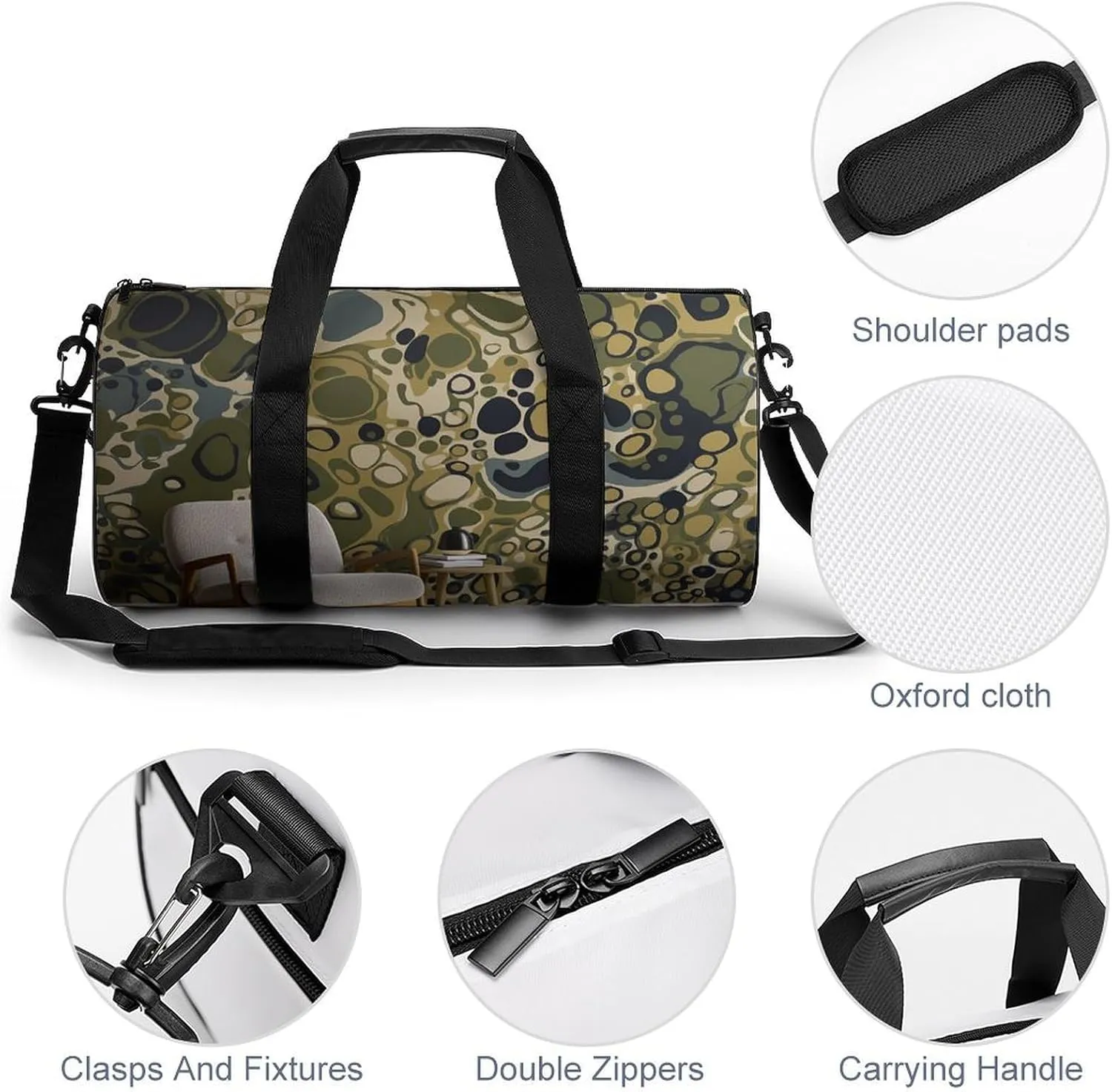 Sports Gym Bag for Women Men Travel Duffel Bag Tote Weekender Bag One Chair in The Room Carry on Overnight Bag for Travel Swimming Fitness Workout Sports Duffle Bag
