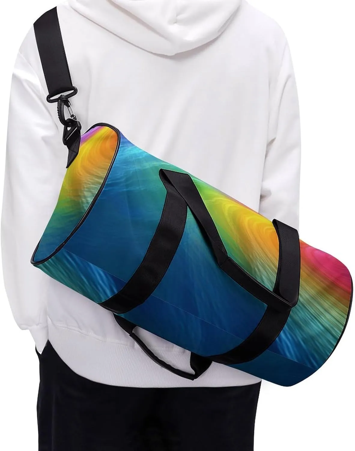 Sports Gym Bag for Women Men Travel Duffel Bag Tote Weekender Bag Rainbow Ocean Carry on Overnight Bag for Travel Swimming Fitness Workout Sports Duffle Bag